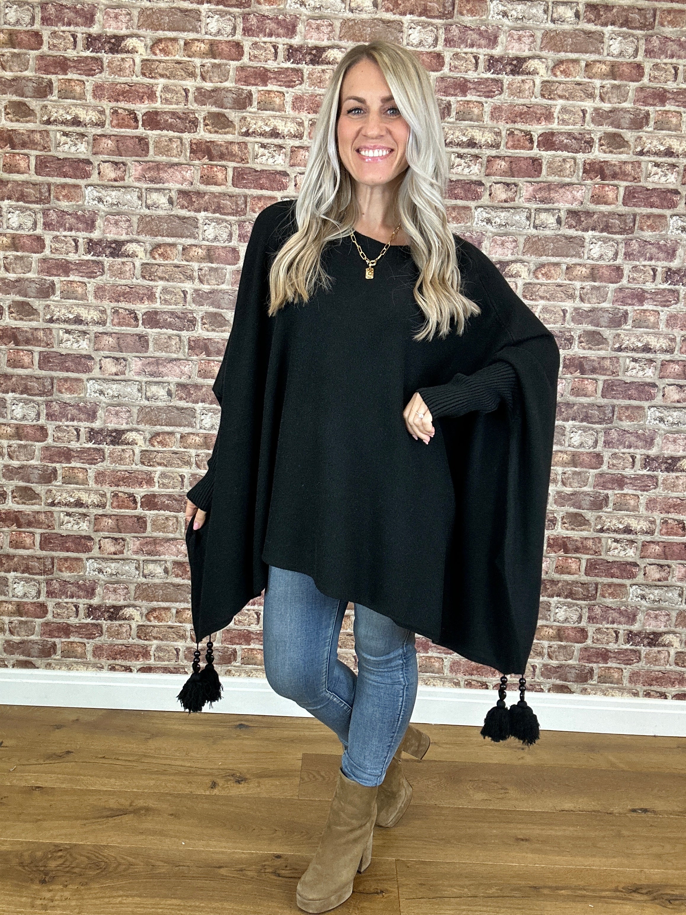 Miracle Tassel Modal Poncho - Image 11