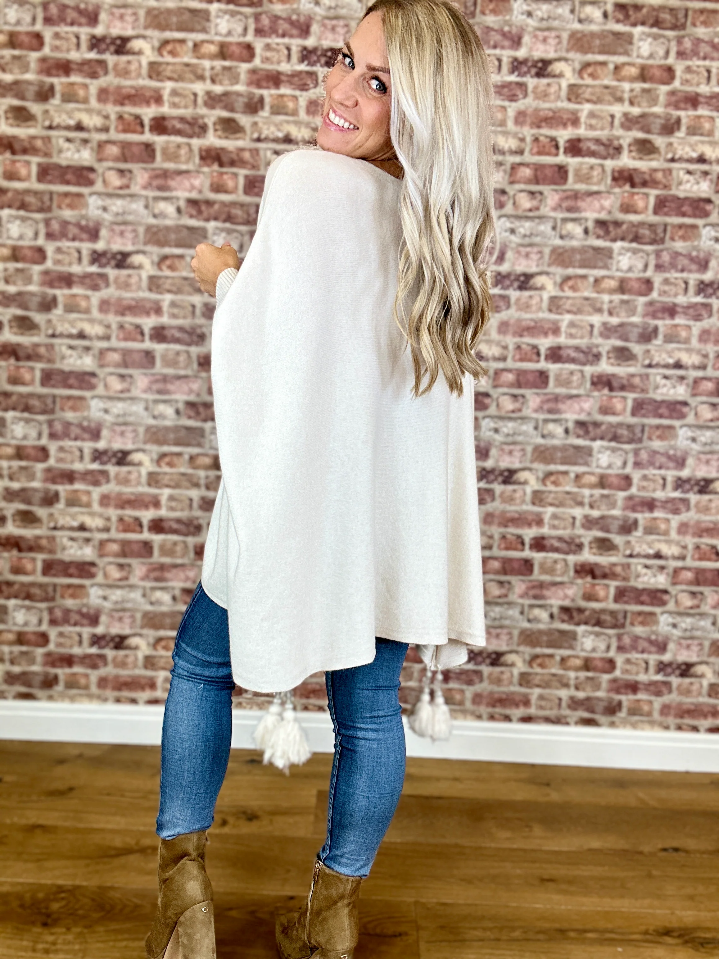 Miracle Tassel Modal Poncho - Image 3
