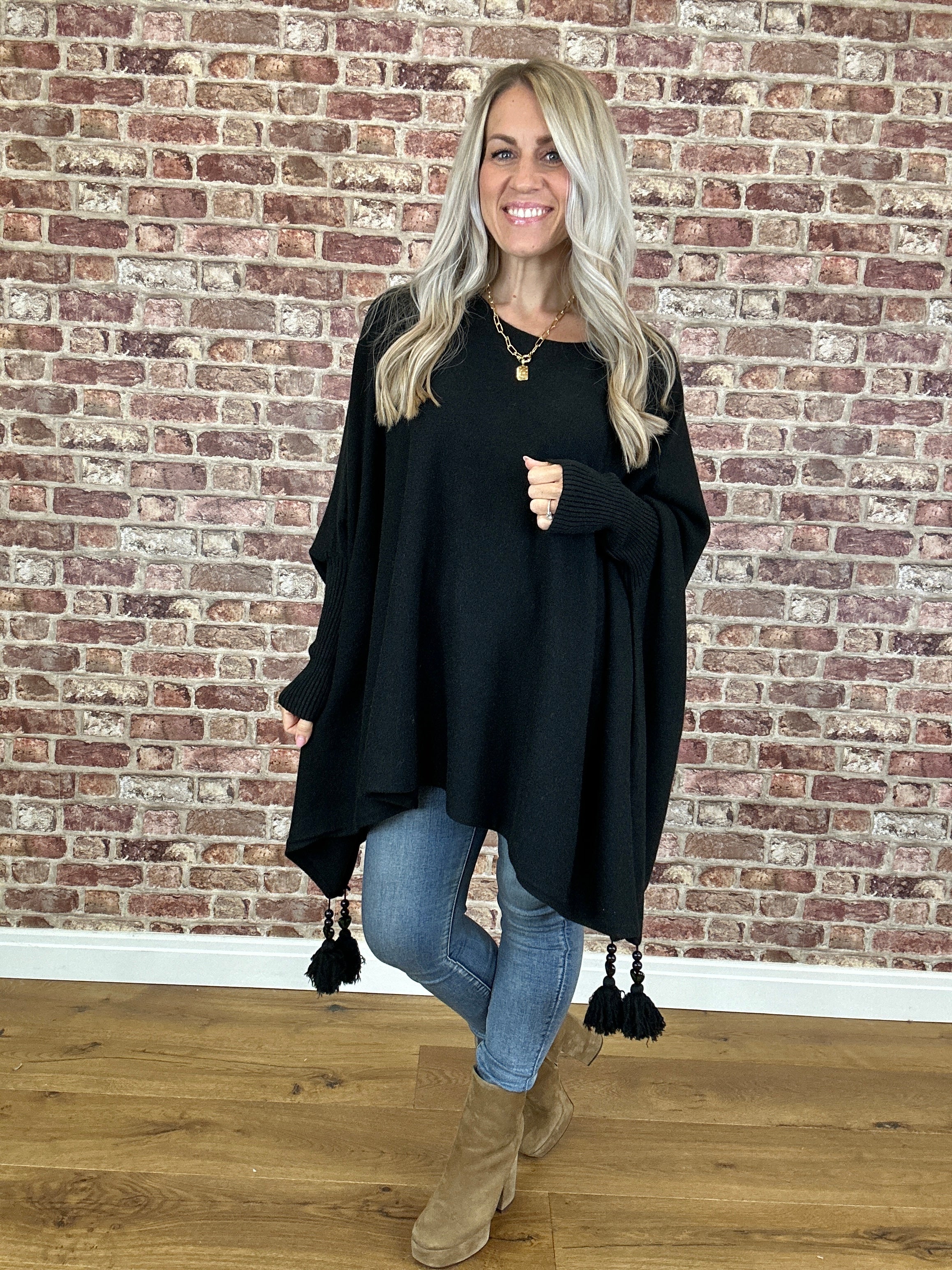 Miracle Tassel Modal Poncho - Image 9